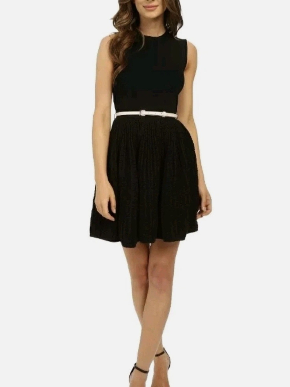 Ted Baker London Alicii Bow Belt Black Sleeveless Knit Dress